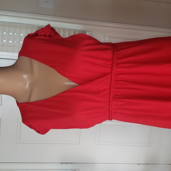 M Braided details empire waist crisscross cut out shoulder - Picture 2 of 6